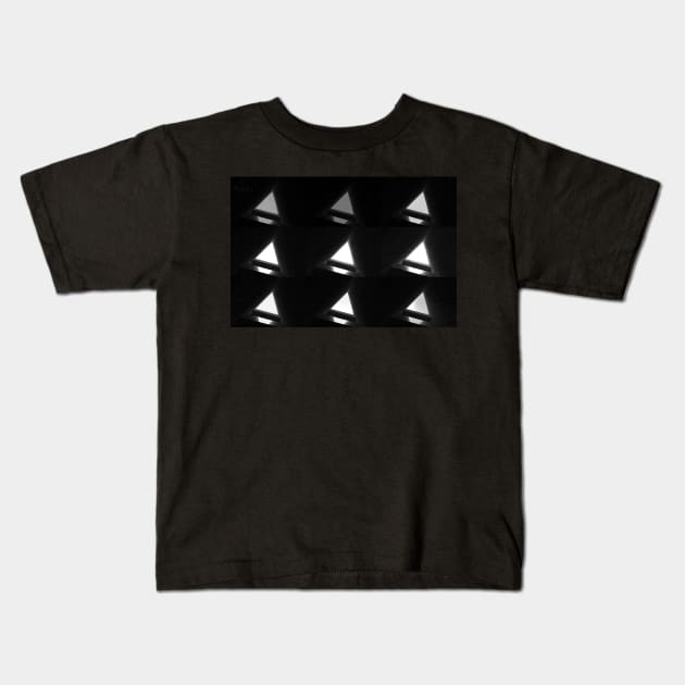 SNJ - Triangular moods – Black & White version + Carbon Black background color (◕‿◕✿) Kids T-Shirt by SNJ 新農氏